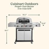 Propel+ Four Burner 3-in-1 Gas Grill (Grill, Griddle, Pizza Oven)