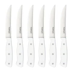 Classic Matte White Triple Rivet 6 Piece Steak Knife Set