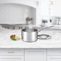 Custom-Clad 5-Ply 3 Qt. Saucepan with Cover