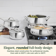 12-Pc PureClad™ Triple-Ply Stainless Steel Cookware Set