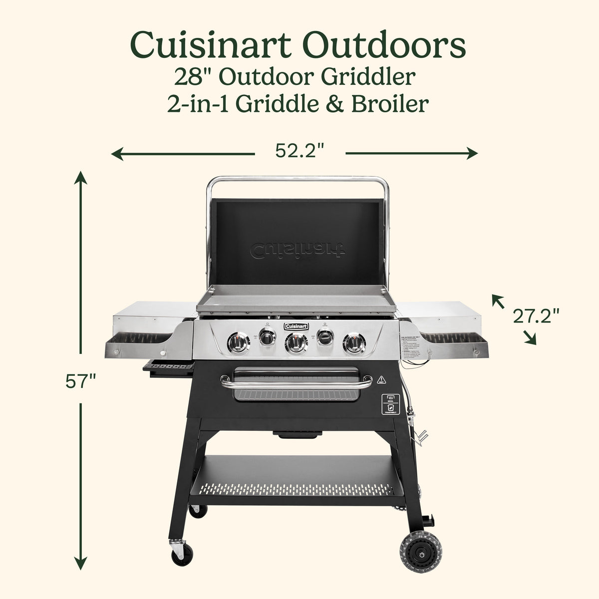 28" Outdoor Griddler™ - 2-in-1 Griddle & Broiler